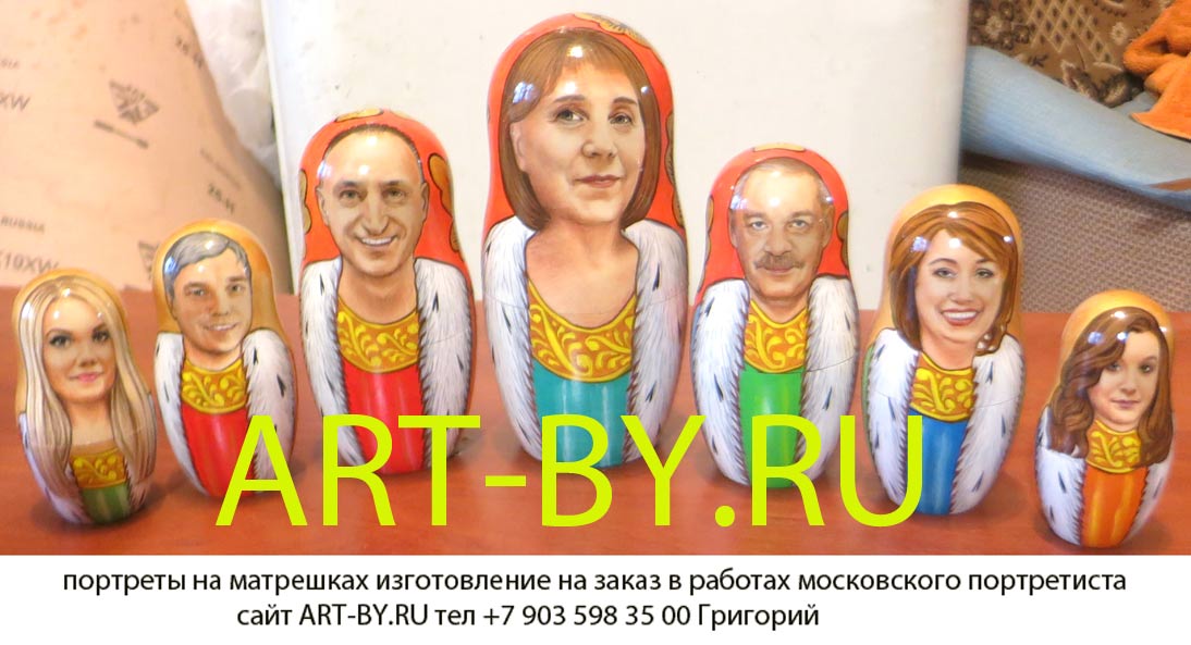 матрешки по фото в подарок на юбилей женщины